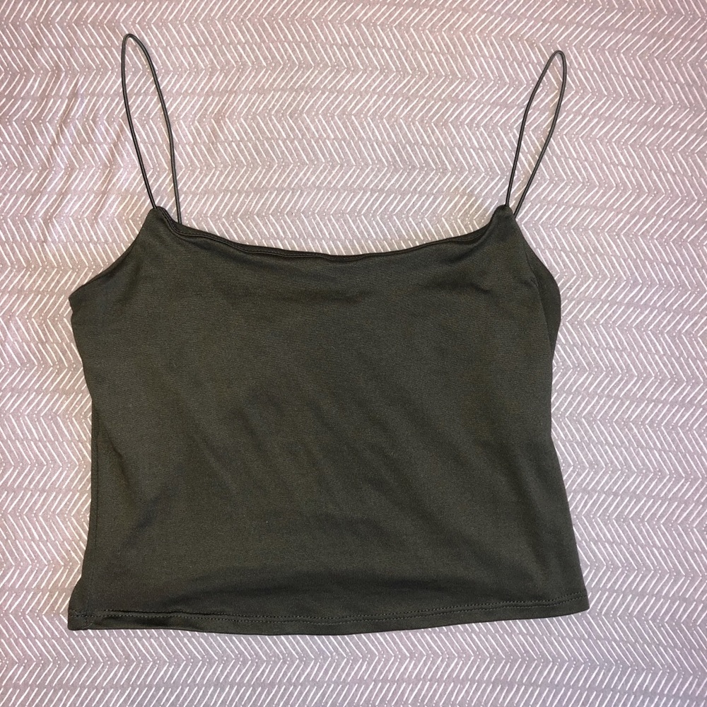 Dark green cropped tank top
